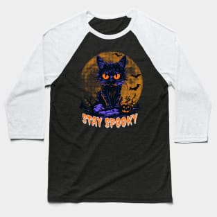 Stay Spooky Halloween Cat Baseball T-Shirt